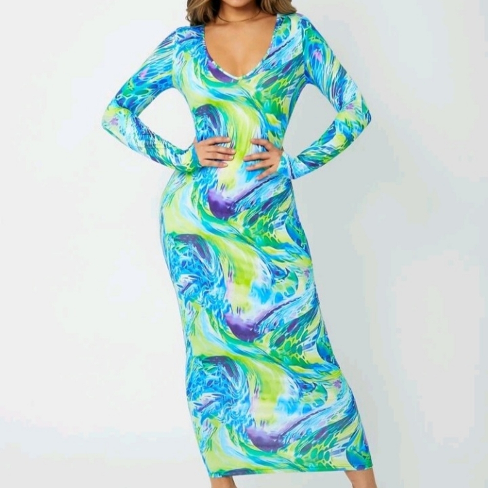 New Long Sleeve Bodycon Dress